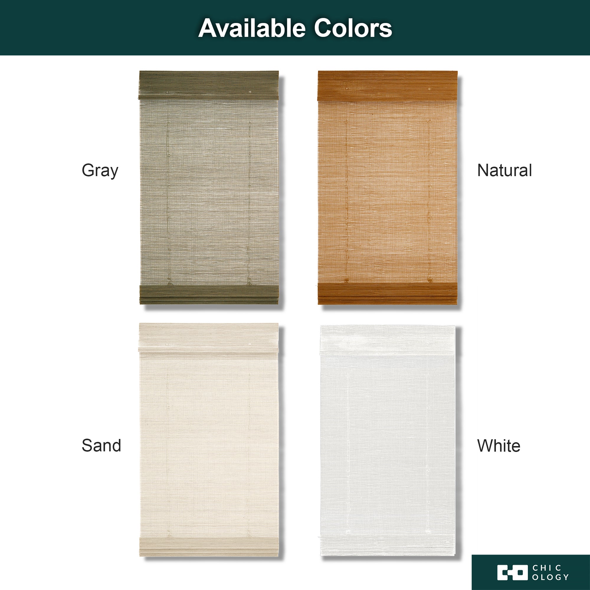 Custom Bamboo Shades – Light Filtering, Mesh