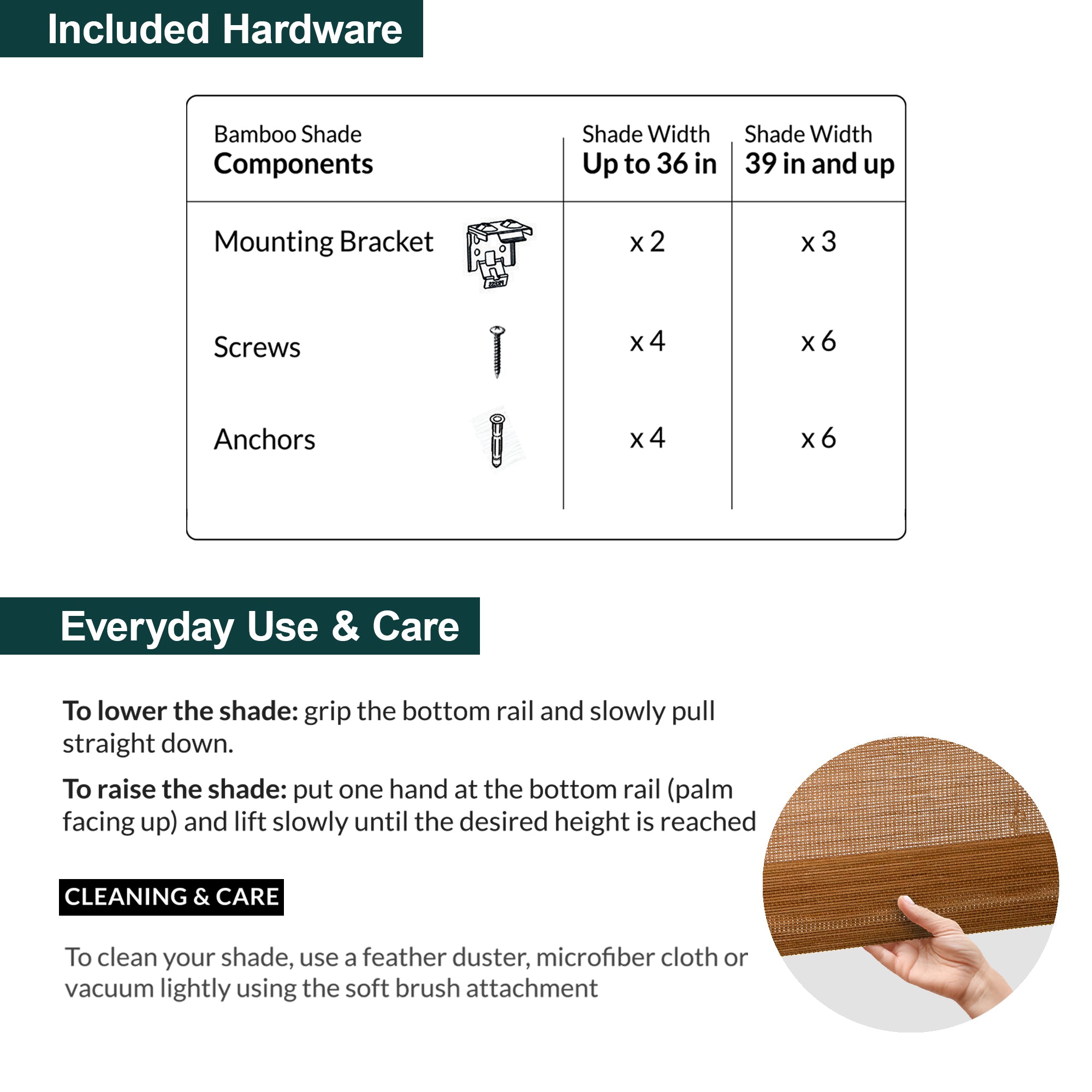 Custom Bamboo Shades – Light Filtering, Mesh