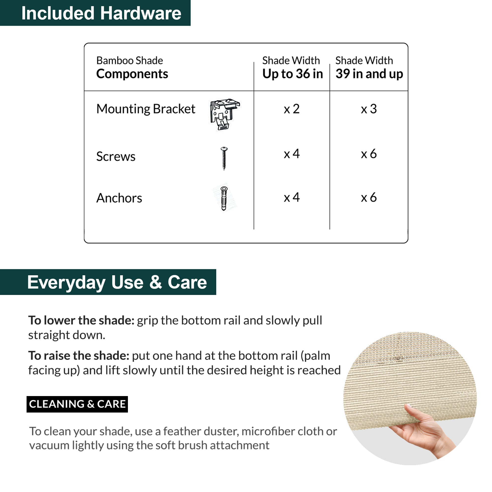 Custom Bamboo Shades – Light Filtering, Mesh