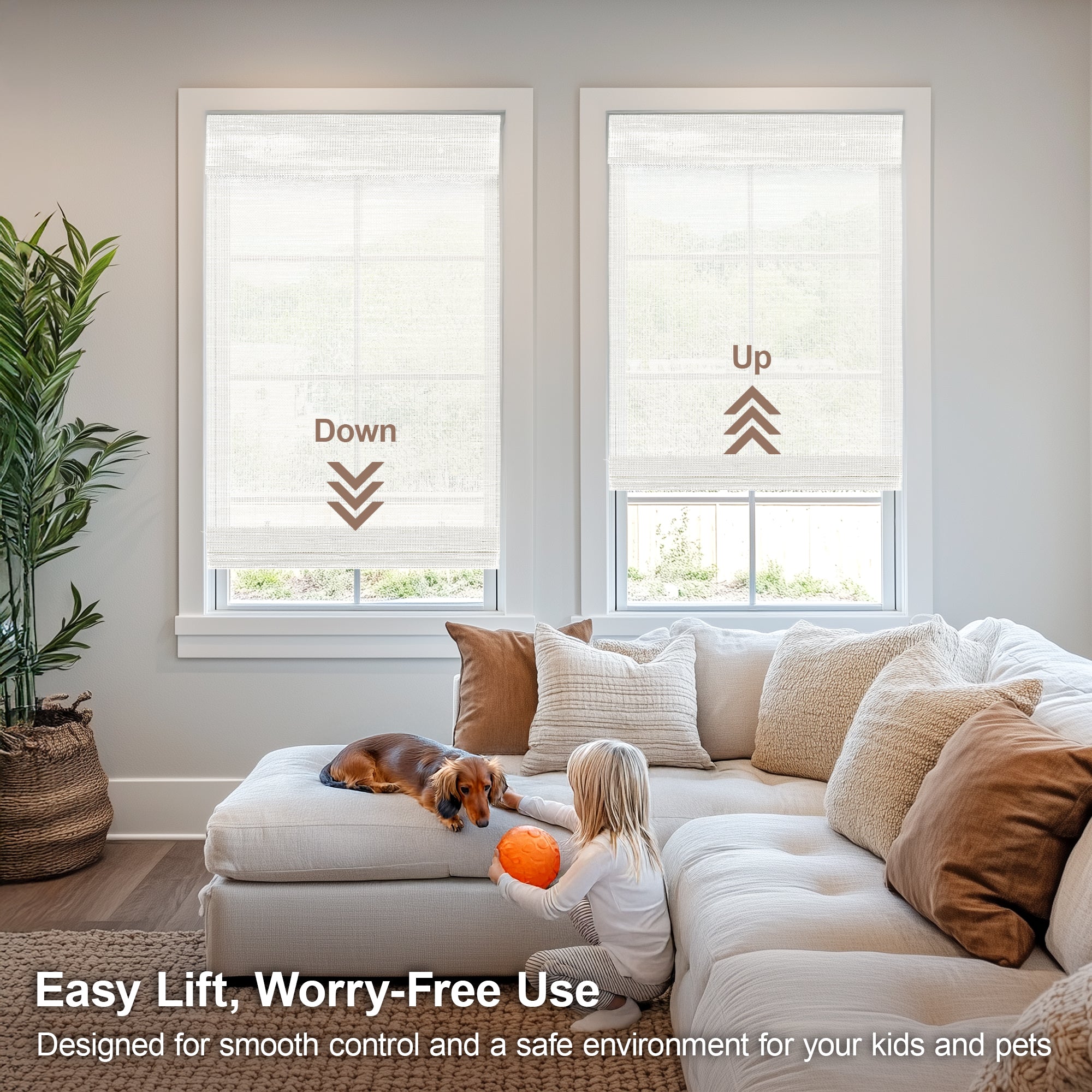Custom Bamboo Shades – Light Filtering, Mesh