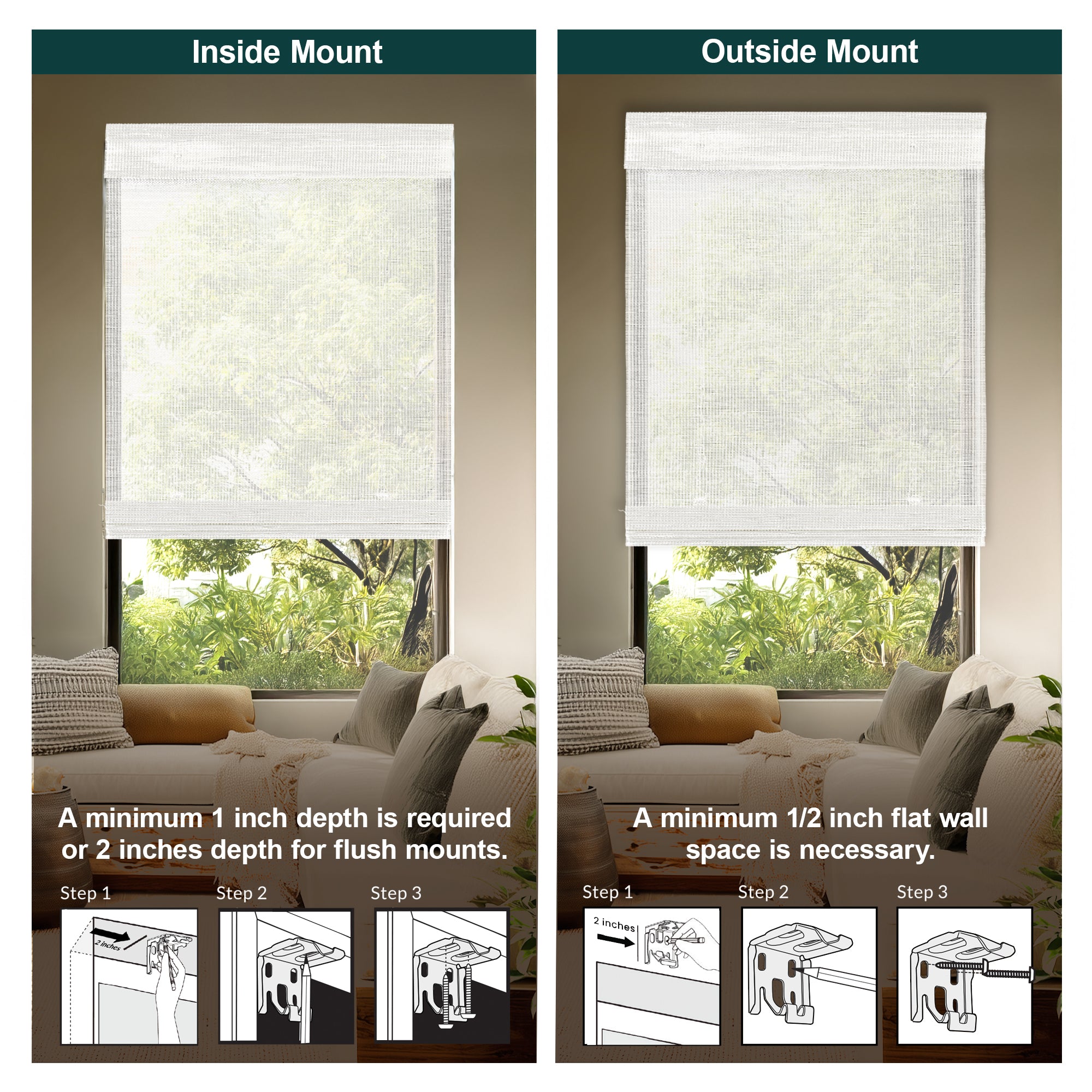 Custom Bamboo Shades – Light Filtering, Mesh
