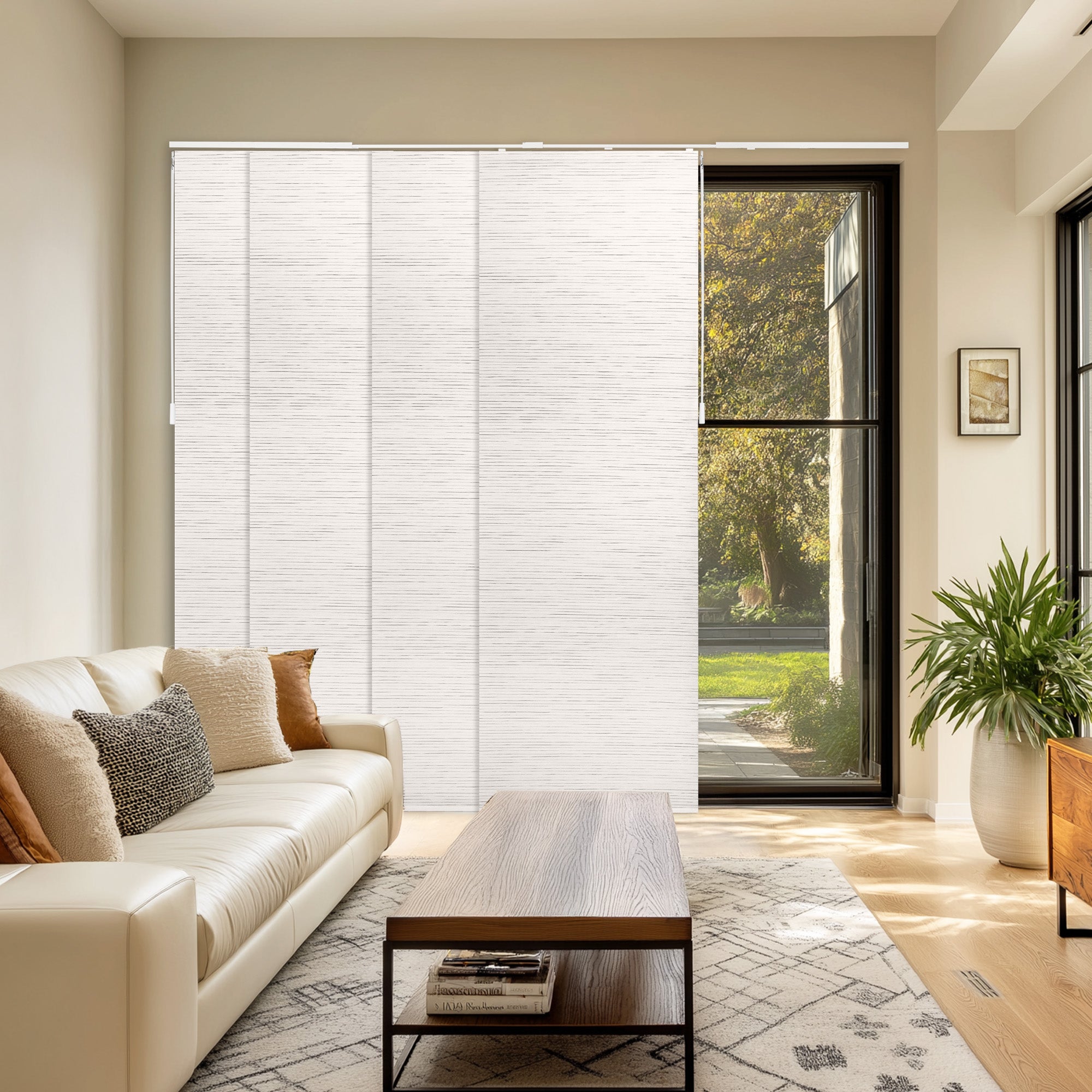 2-Tone Woven Panel Track Blinds – Horizon Collection – Chicology