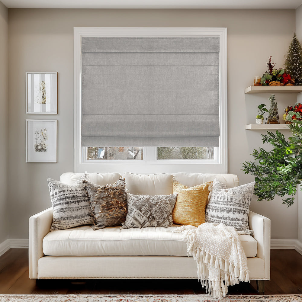 Roman Shades - Light Filtering, Crosshatched with Liner and Valance