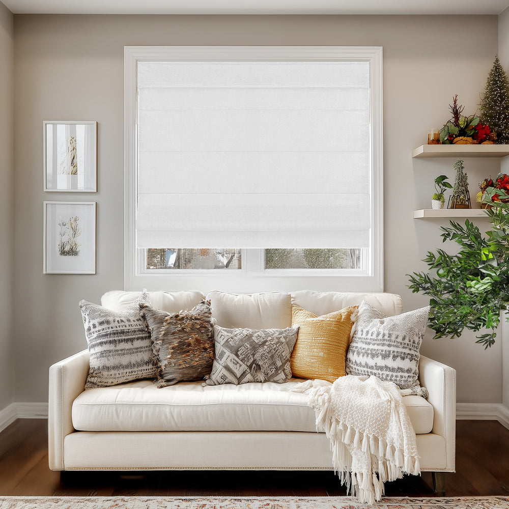 Roman Shades - Light Filtering, Crosshatched with Liner and Valance