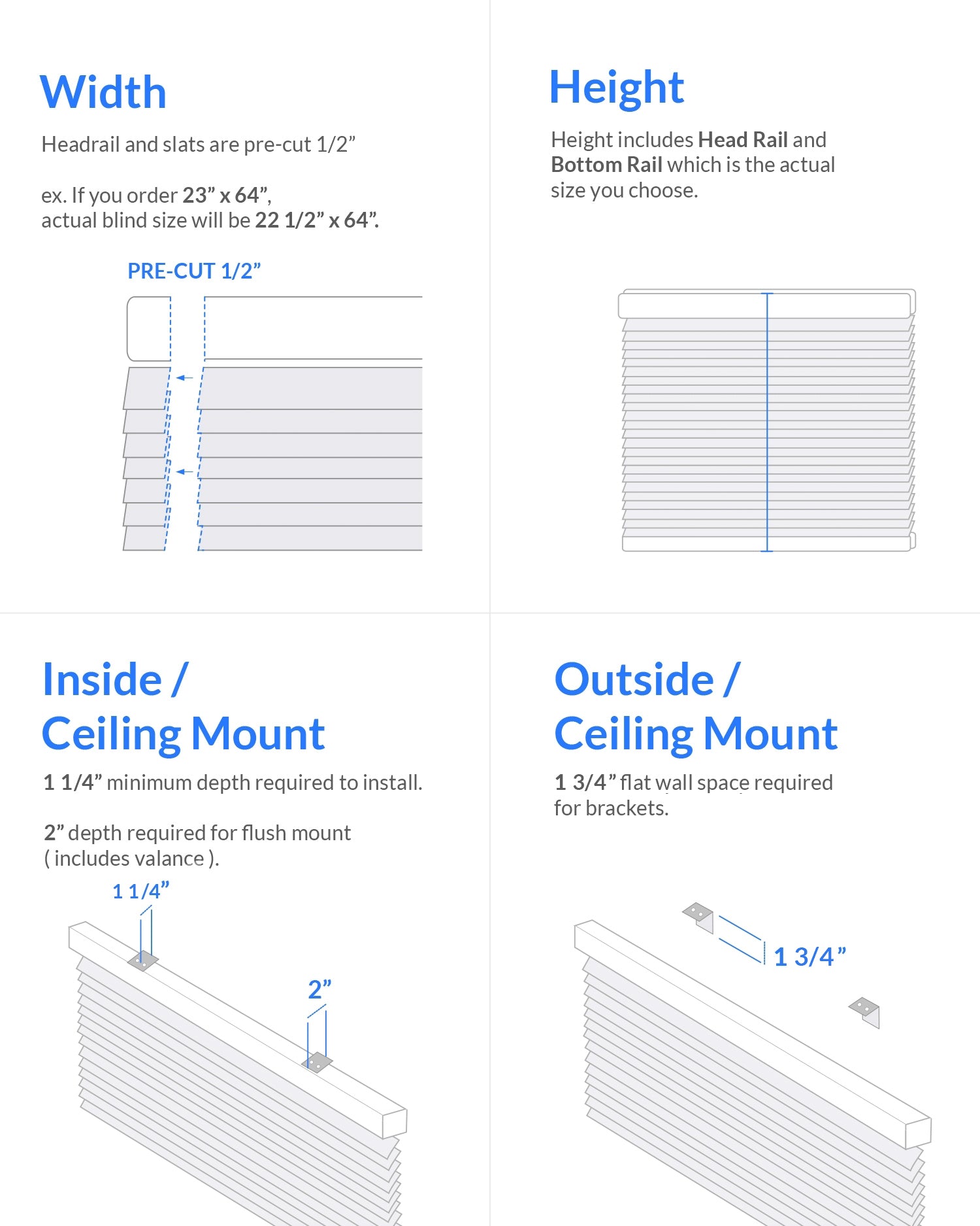 Custom Mini Blinds – Room Darkening, 1" Slats, Aluminum