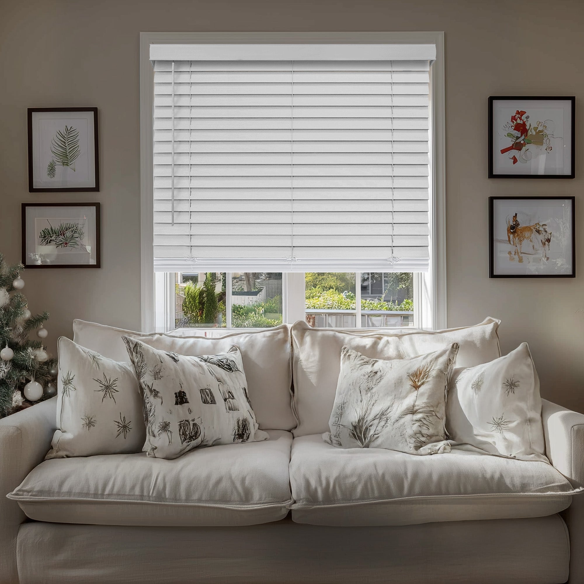 Faux Wood Blinds – 2" Cordless Horizontal, Blackout, White