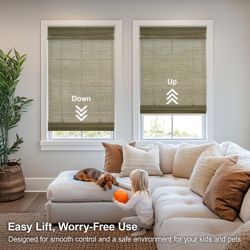Custom Bamboo Shades – Light Filtering, Mesh
