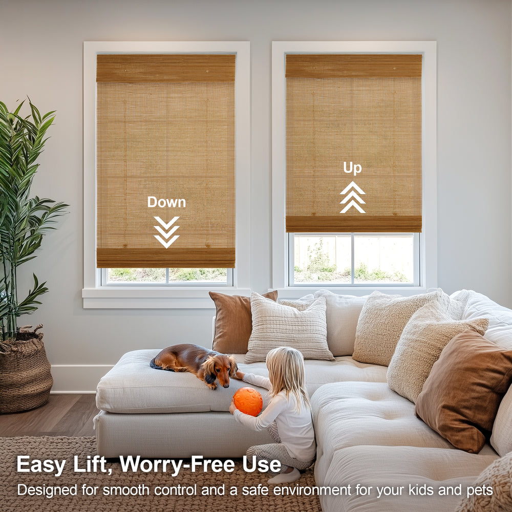 Custom Bamboo Shades – Light Filtering, Mesh