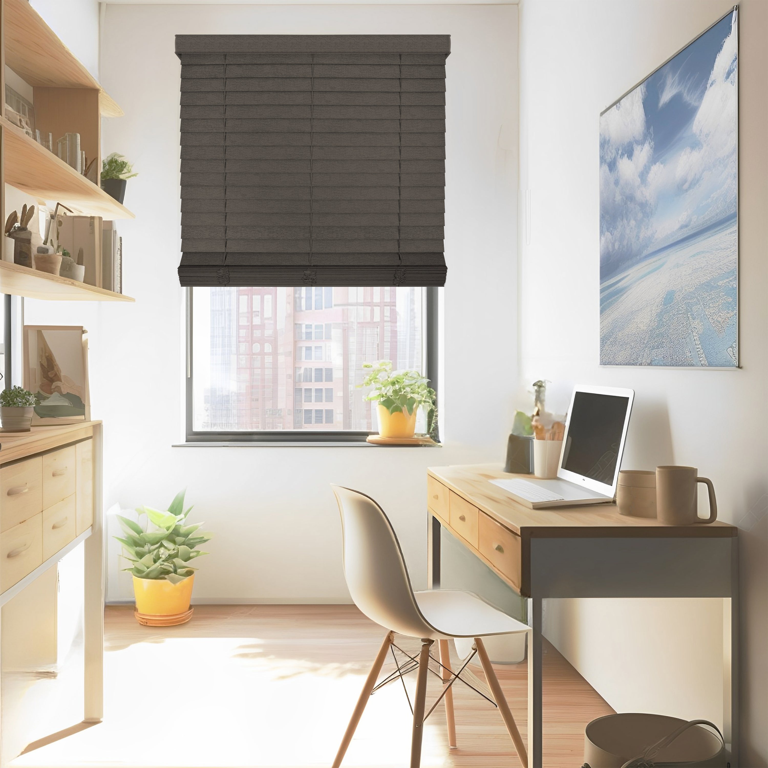  CHICOLOGY Faux Wood Blinds , Window Blinds , Wood Blinds , Window  Shades , Window Treatments , Blinds & Shades , Window Shades For Home ,  Wooden Blinds , Basic White 