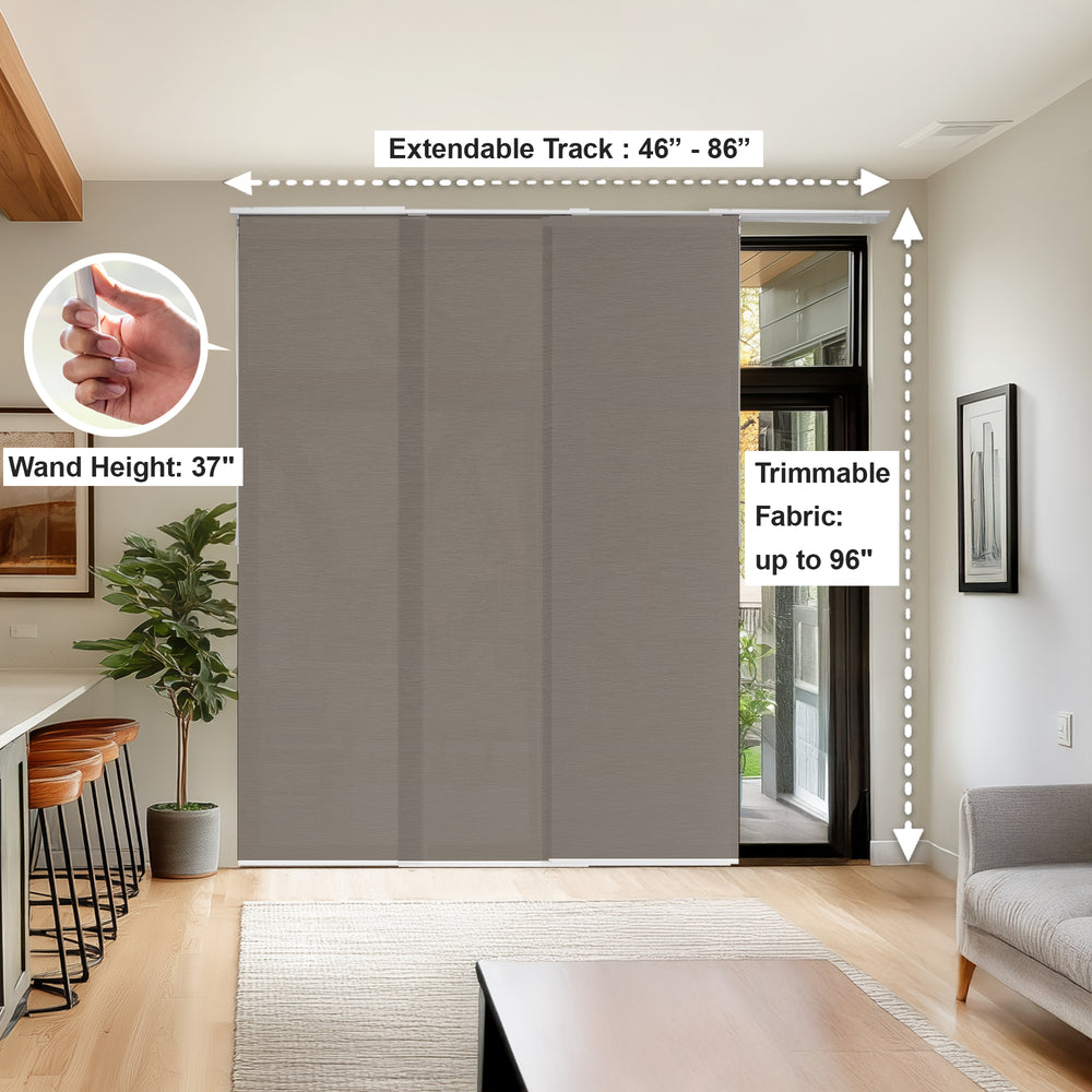 Panel Track Blinds - Light Filtering, 3D Weave