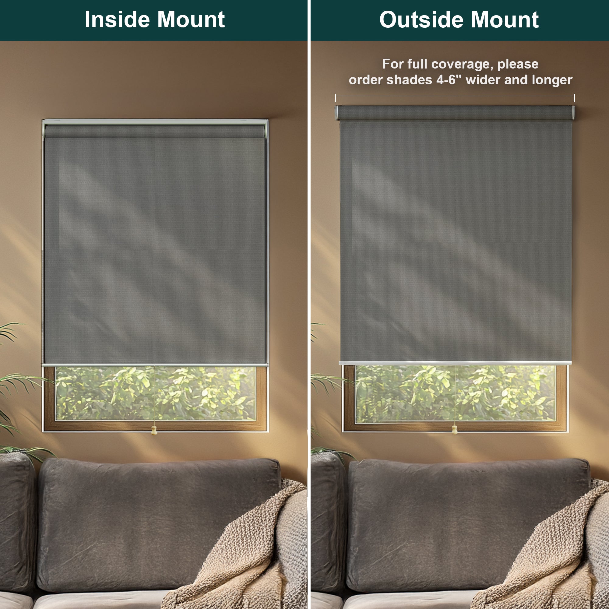Cordless Roller Shades | Light Filtering, Urban Gray - 23