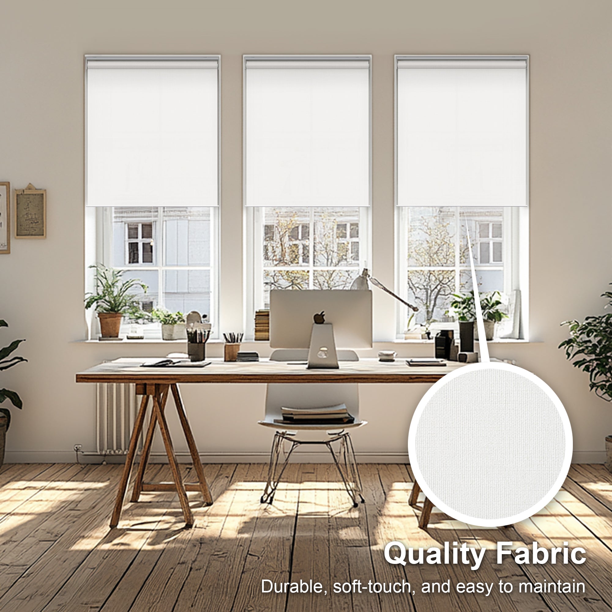 Cordless Roller Shades | Light Filtering, Urban White - 23