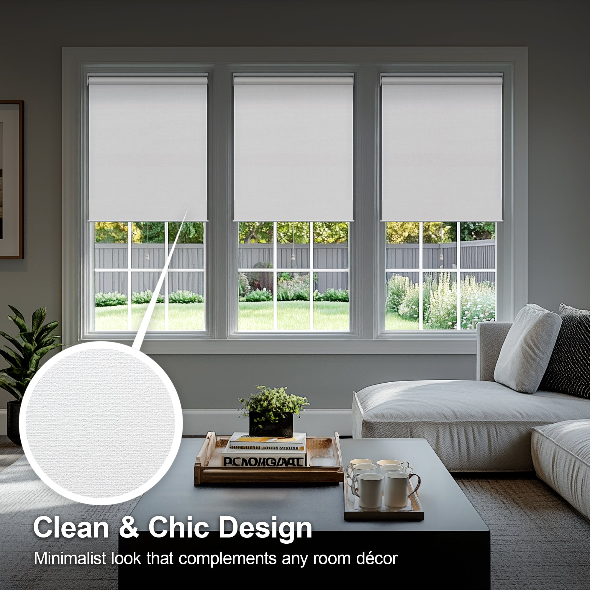 Cordless Roller Shades | Blackout, Byssus White - 21