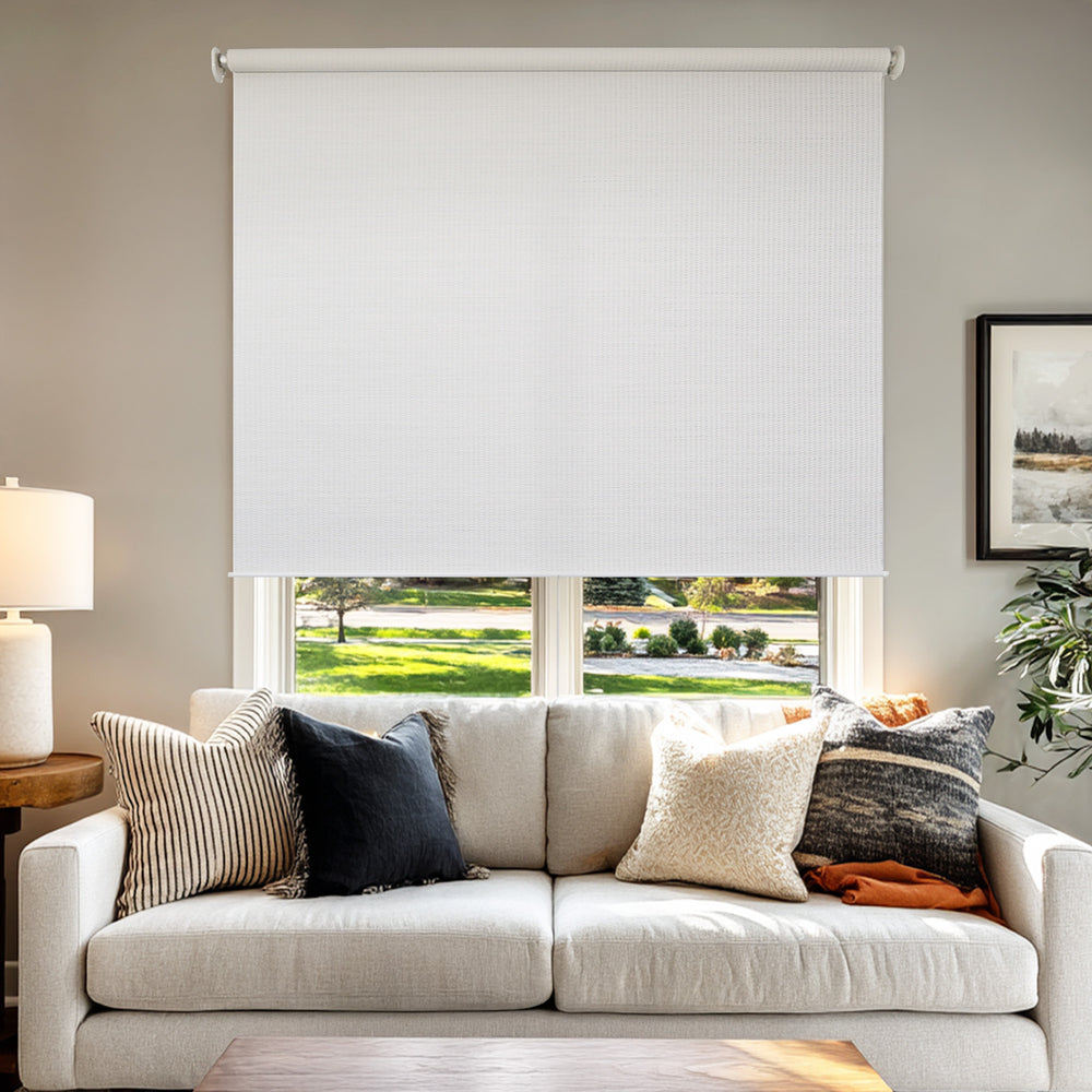 Roller Shades - Light Filtering, Natural Weave, Woven White
