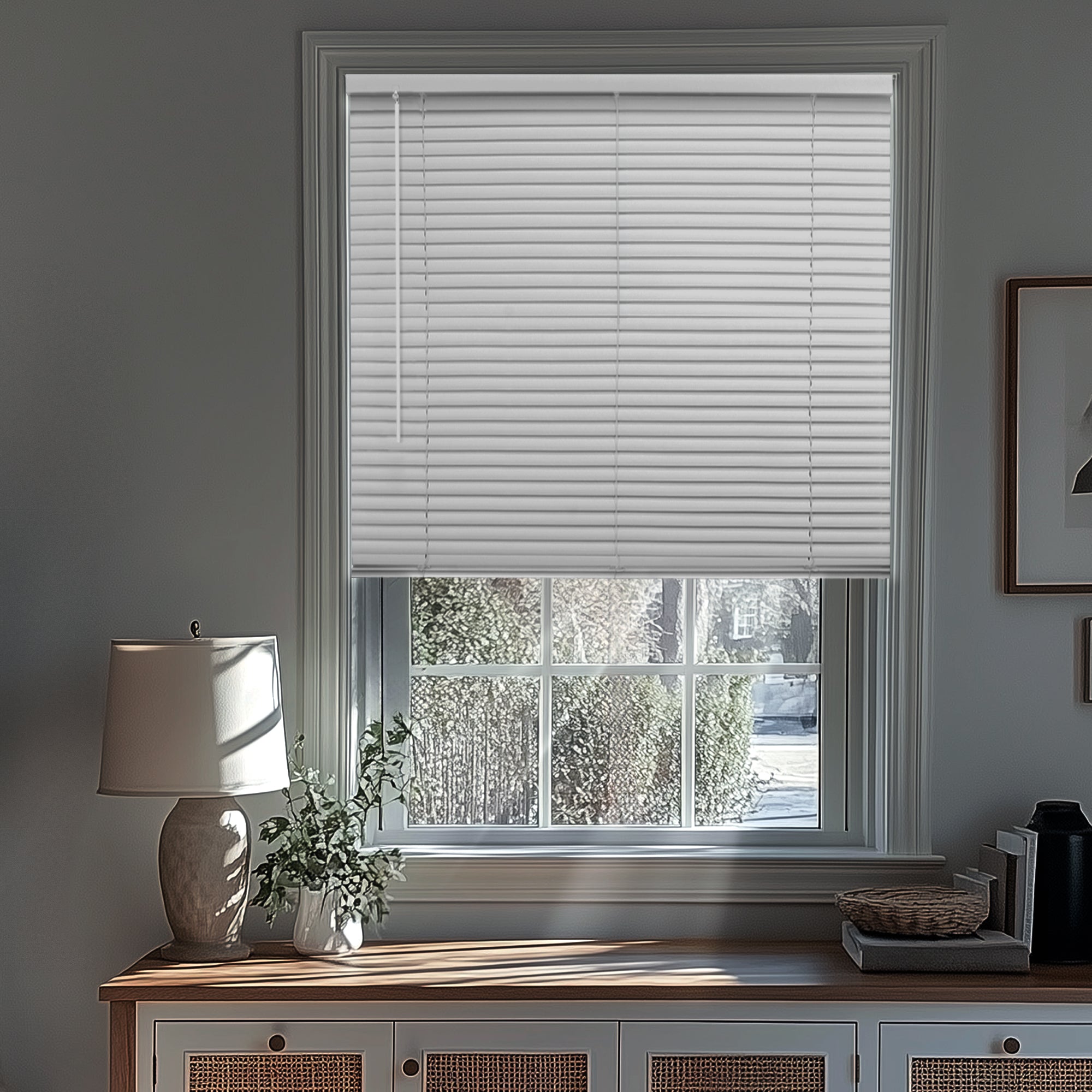 chicology 36" Mini Blinds – Blackout 1" Slats Midnight White