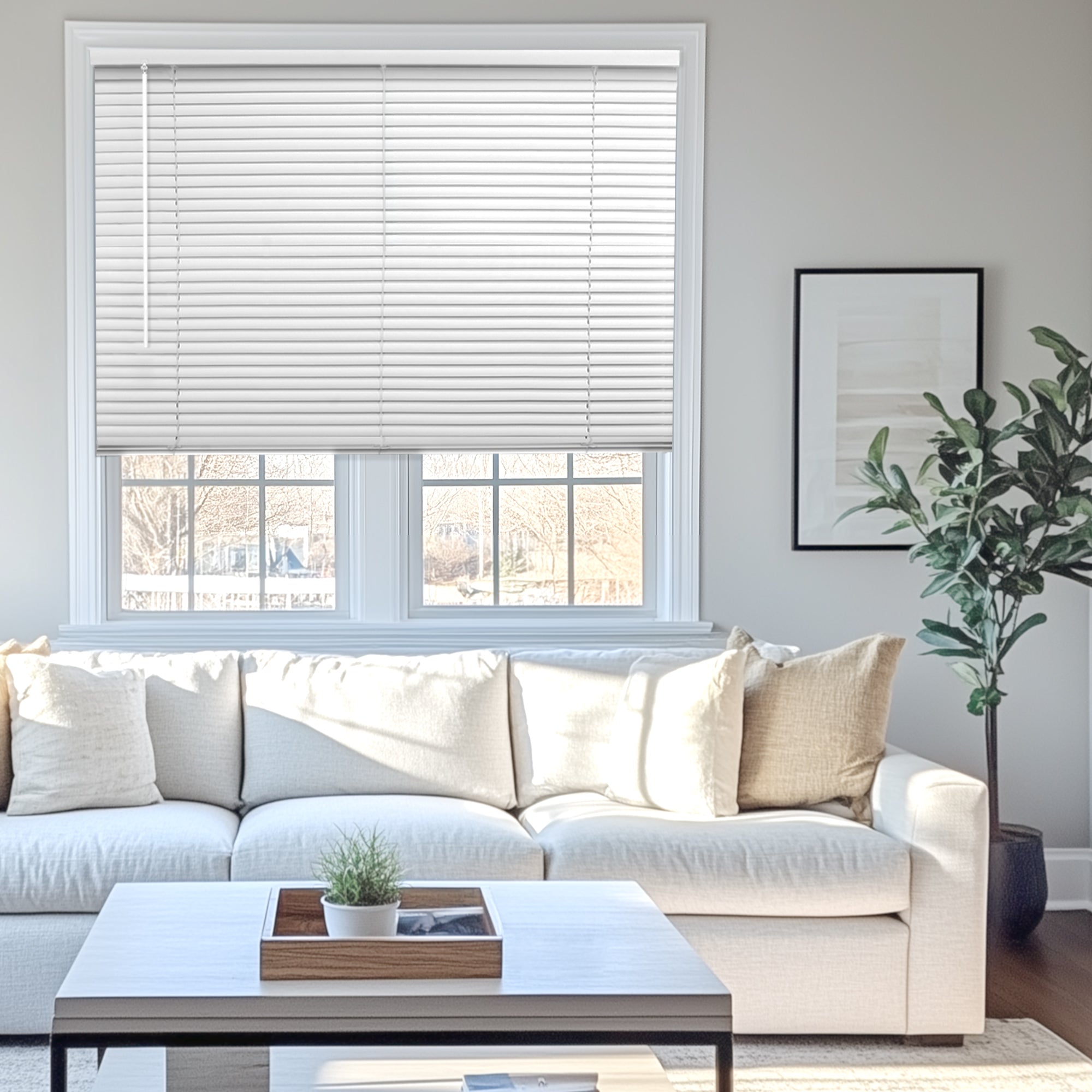 chicology 36" Mini Blinds – Room Darkening 1" Slats White