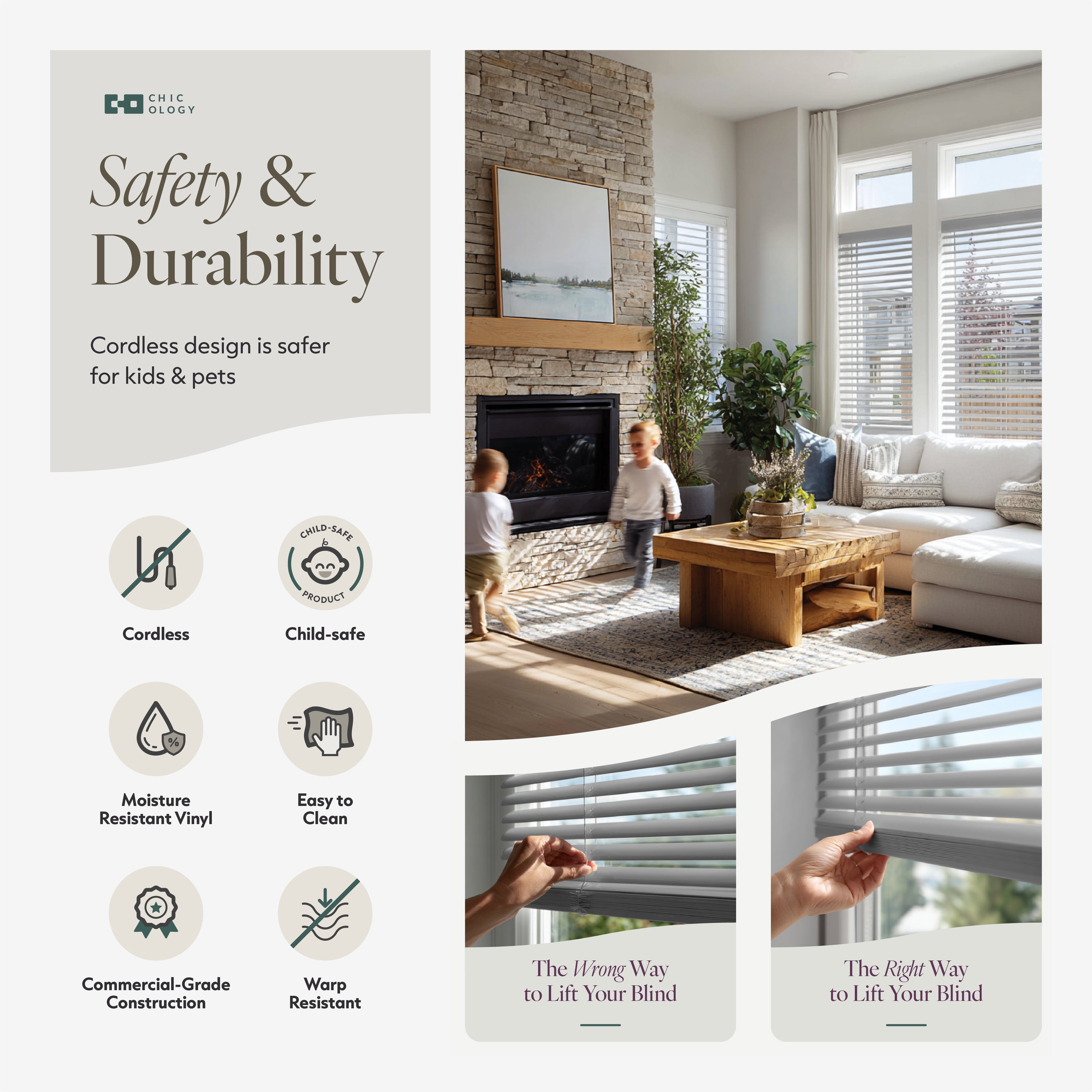 Mini Blinds – Room Darkening, 1" Slats,  Gray