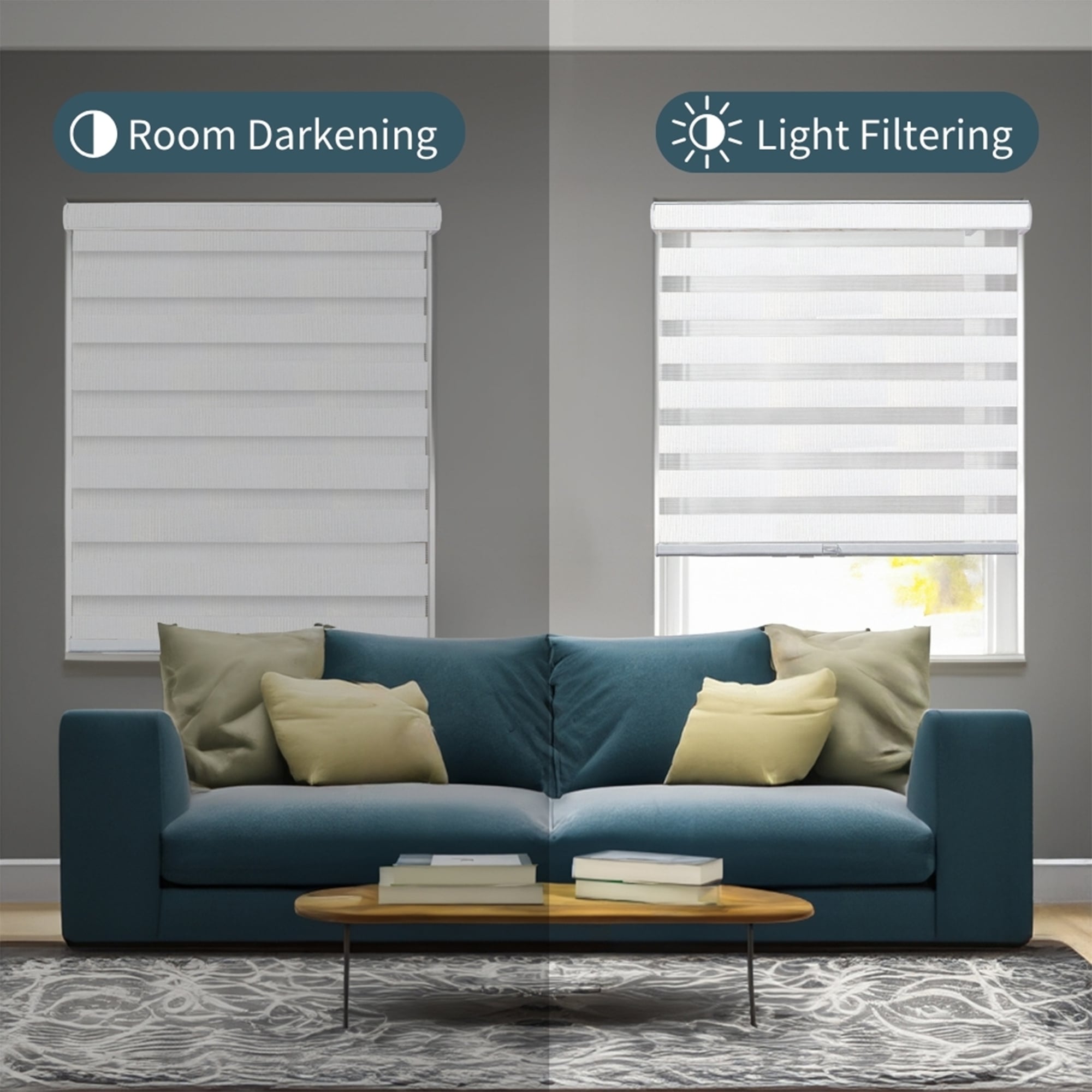 Light Filtering/Room Darkening Zebra Roller Shade – Chicology
