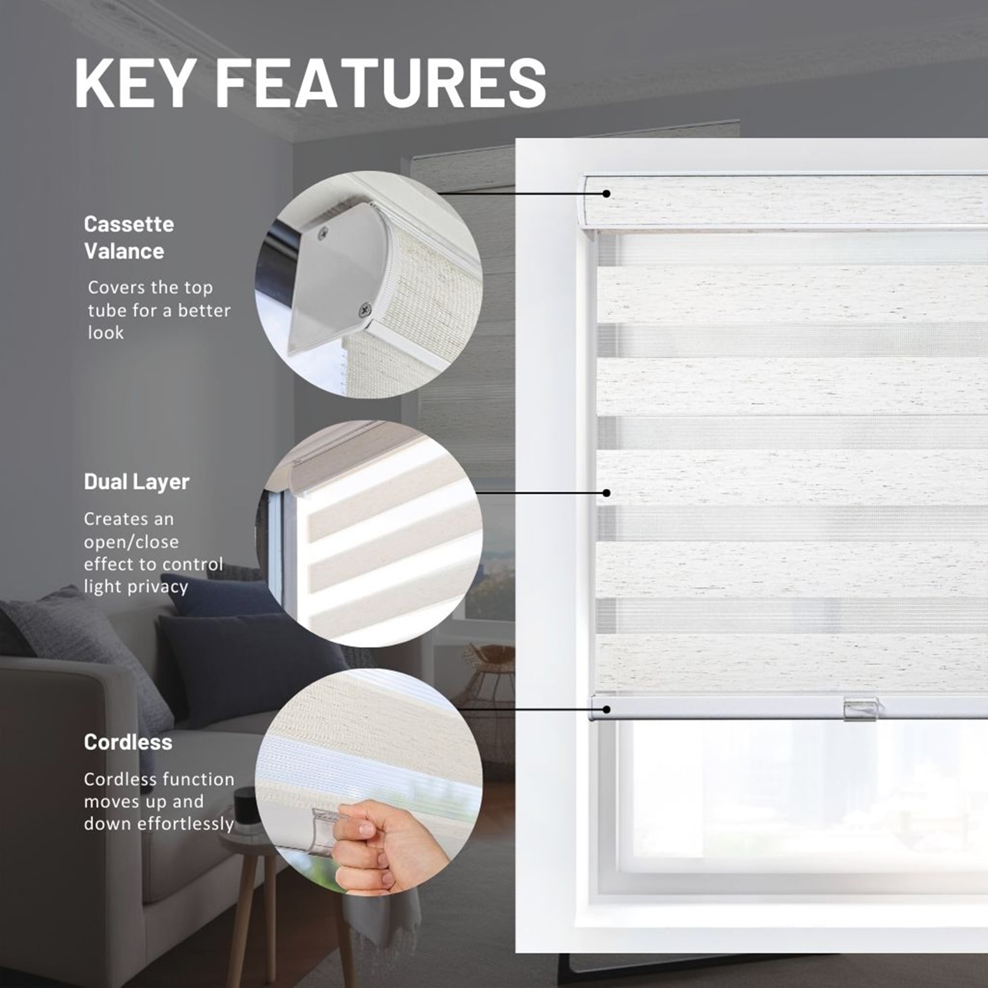 Light Filtering/Room Darkening Zebra Roller Shade – Chicology