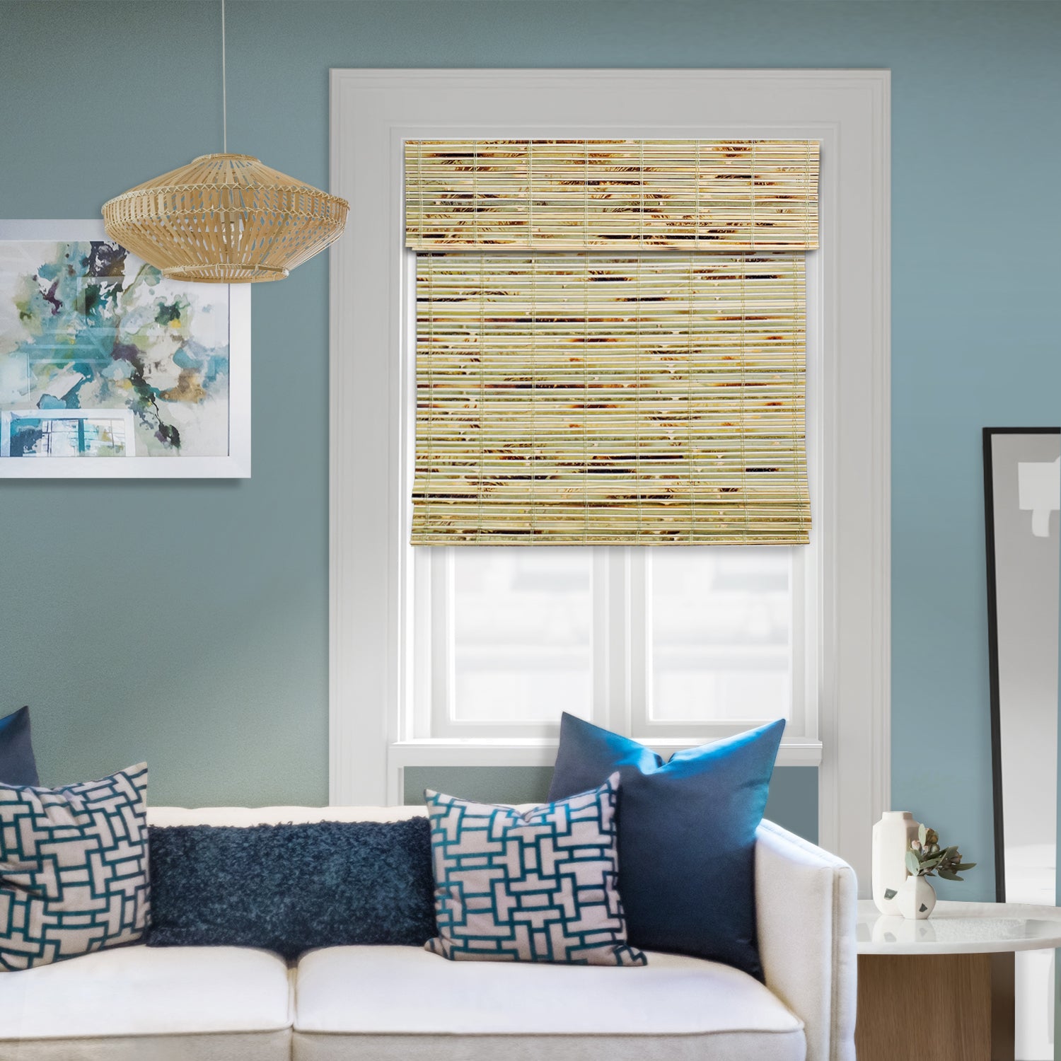 chicology Custom Bamboo Shades – Light Filtering Sage Green