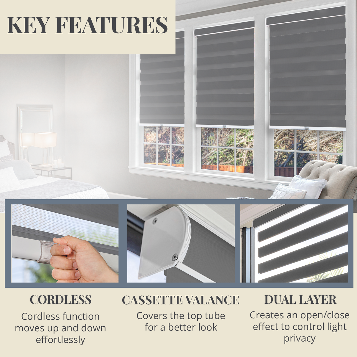 Light Filtering/Room Darkening Zebra Roller Shade Chicology