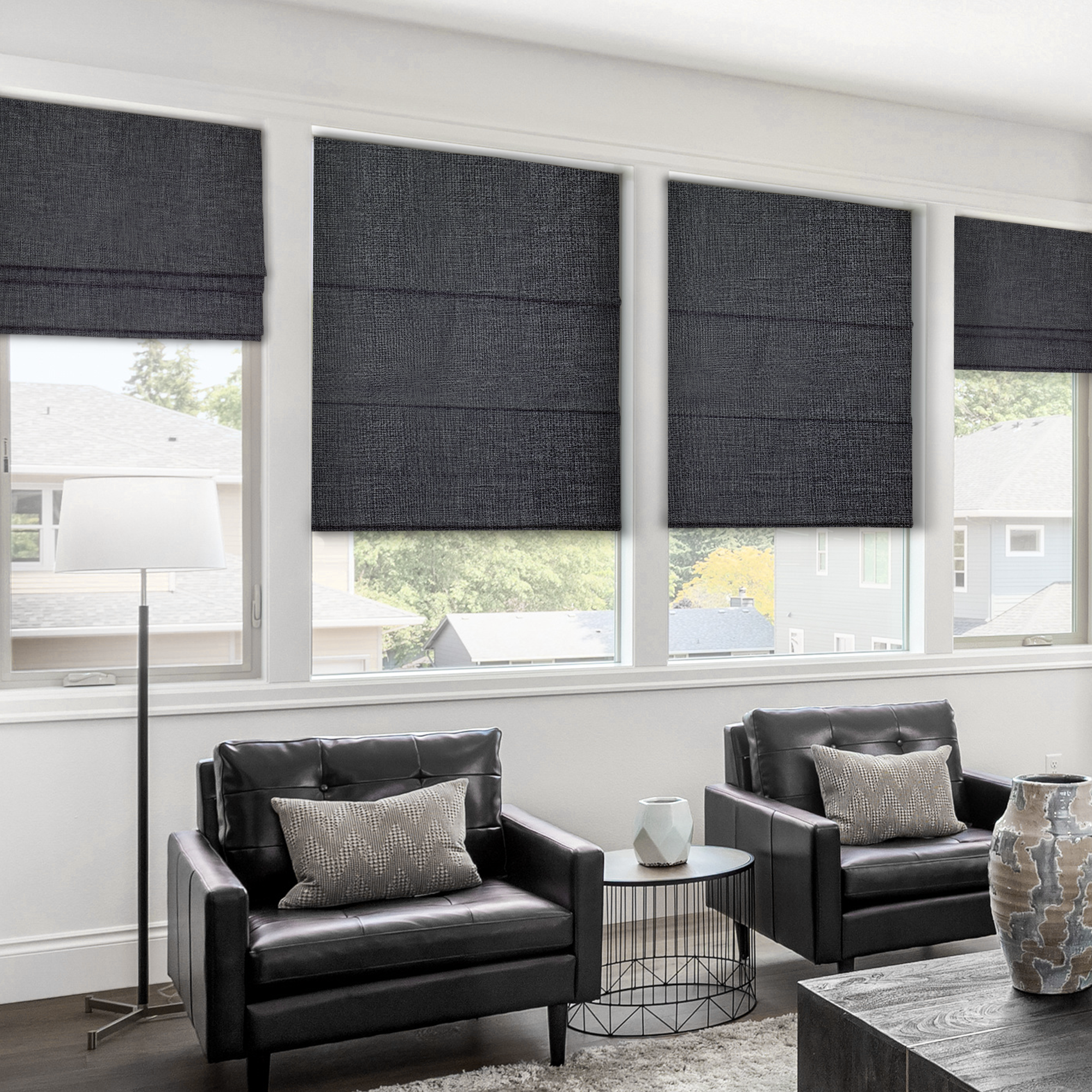 Ridge Wood Collection Cordless Roman Shades - Thumbnail 2