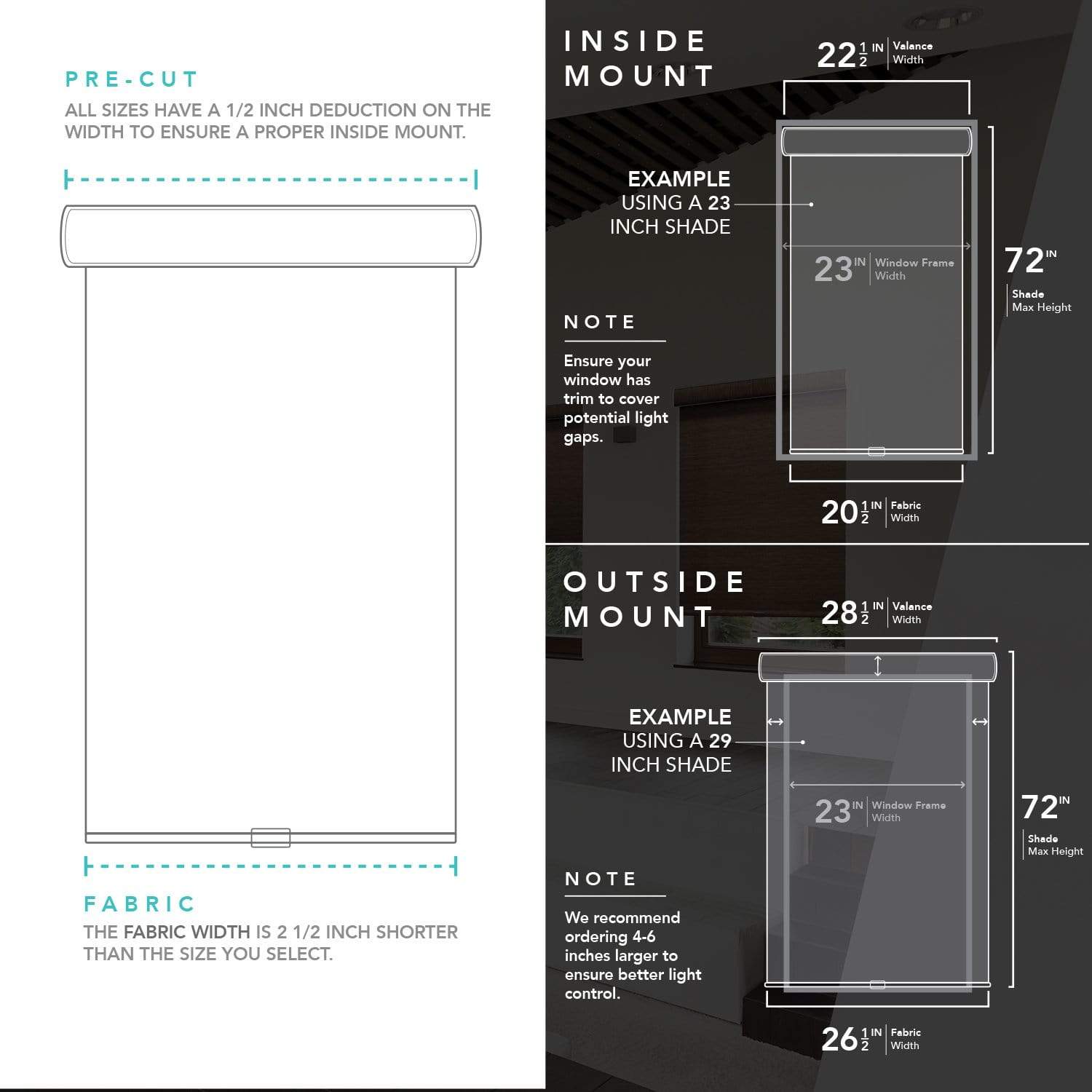 Chicology Roller Shades Felton Truffle / 20"W X 72"H Cordless Roller Shades, Felton Truffle RSDFT2072